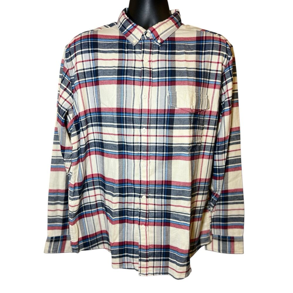Penguin Button Down Pocket‎ Long Sleeve Flannel Shirt Men XL Plaid SOFT
